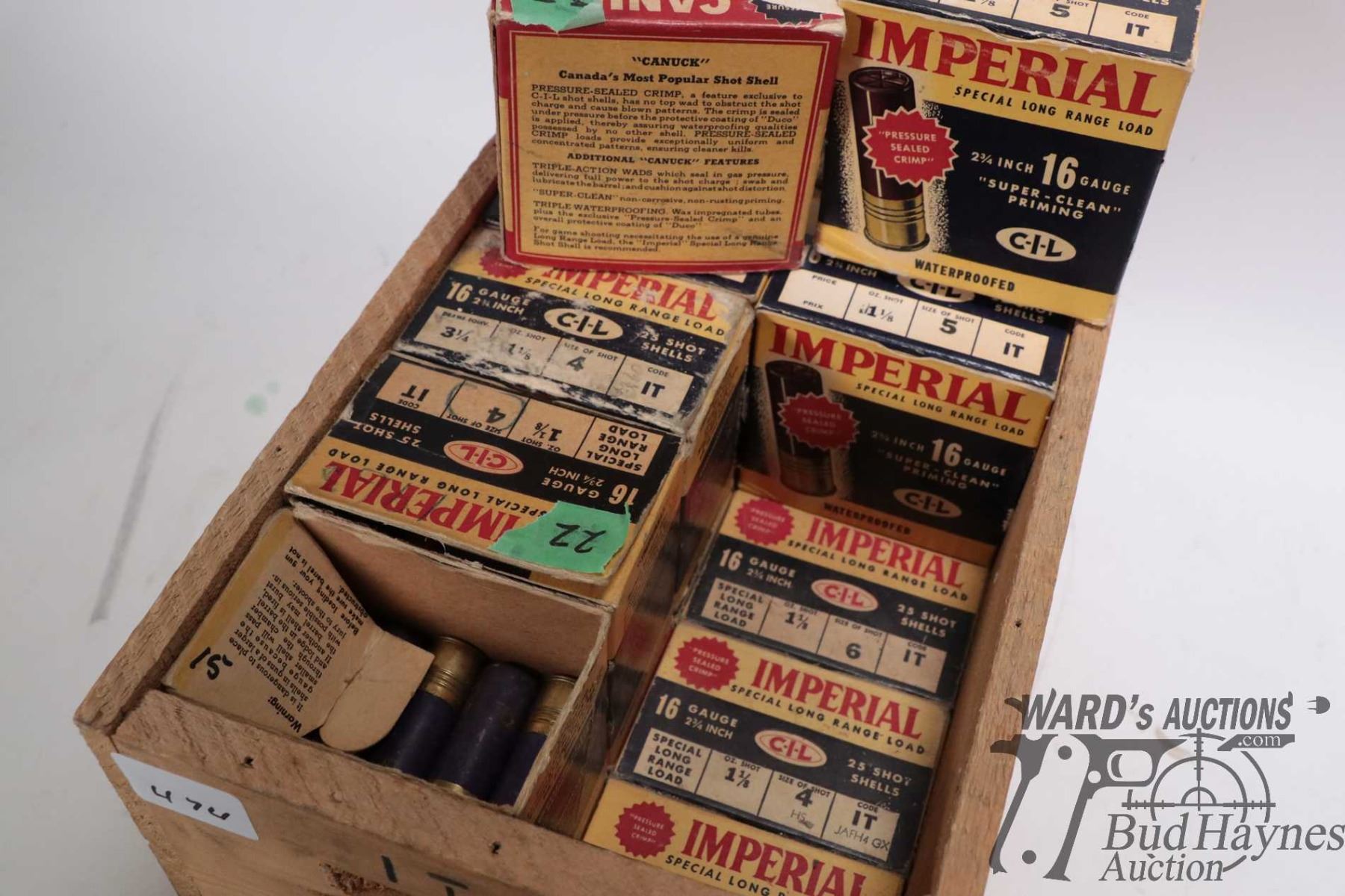 Count Boxes C-I-L- Ammo box containing sixteen 25 count boxes of 16 gauge ammo ...