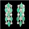 Image 1 : Natural Marquise Colombian Emerald Earrings