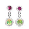 Image 1 : Natural Ethopian Opal & Rhodolite Garnet Earrings