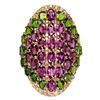 Image 1 : Natural Rhodolite Garnet Chrome Diopside Sapphire Ring