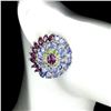 Image 1 : Natural Rhodolite Garnet Tanzanite Earrings