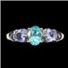 Image 1 : Natural Paraiba Blue Apatite  & Tanzanite Ring