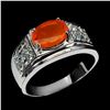 Image 1 : Natural Orange Opal & Aquamarine Ring