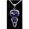 Image 1 : Navajo Sterling Inlay Pendant Necklace