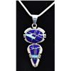 Image 5 : Navajo Sterling Inlay Pendant Necklace