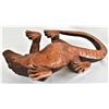 Image 5 : Large Carved Wood Komodo Dragon Lizard Statue