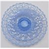 Image 1 : Blue Vaseline Basketweave Glass Shallow Bowl
