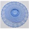 Image 2 : Blue Vaseline Basketweave Glass Shallow Bowl