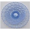 Image 3 : Blue Vaseline Basketweave Glass Shallow Bowl