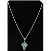 Image 2 : Zuni Sterling Turquoise Cross Pendant Necklace