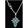 Image 3 : Zuni Sterling Turquoise Cross Pendant Necklace