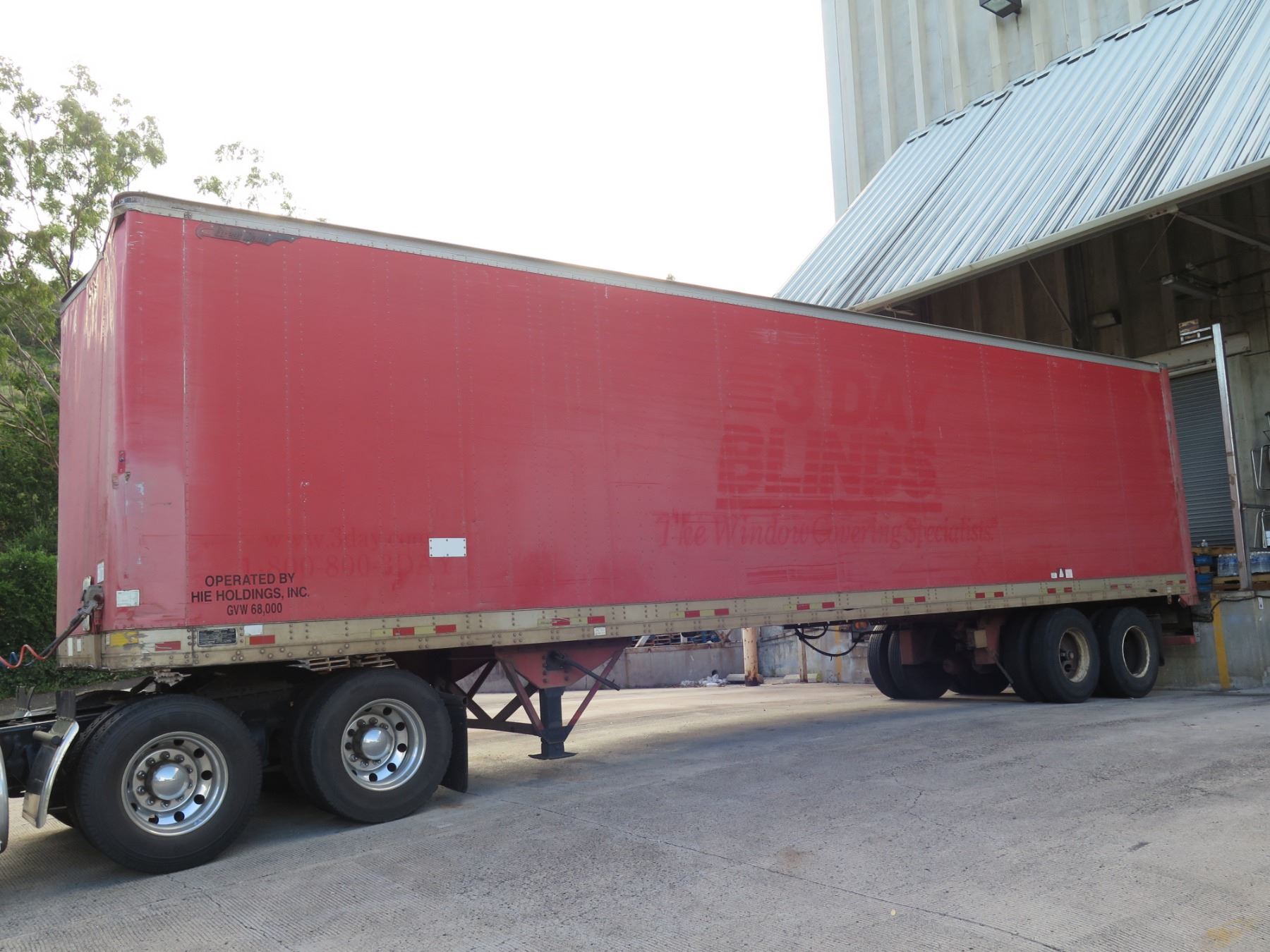 Red 40-Foot Cargo Trailer w/ Chassis