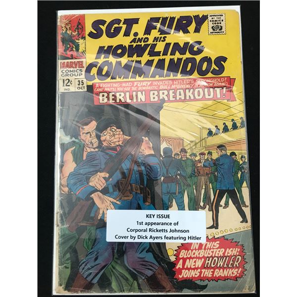 SGT. FURY #35 KEY ISSUE 1ST APP OF CORPORAL RICKETTS JOHNSON   (MARVEL COMICS)