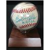 Image 1 : BOB FELLER SIGNED AND INSCRIBED BASEBALL IN CASE WITH COA