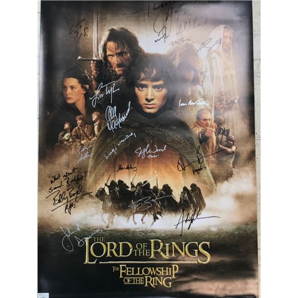 LORD OF THE RINGS CAST SIGNED MOVIE POSTER (RA COA)