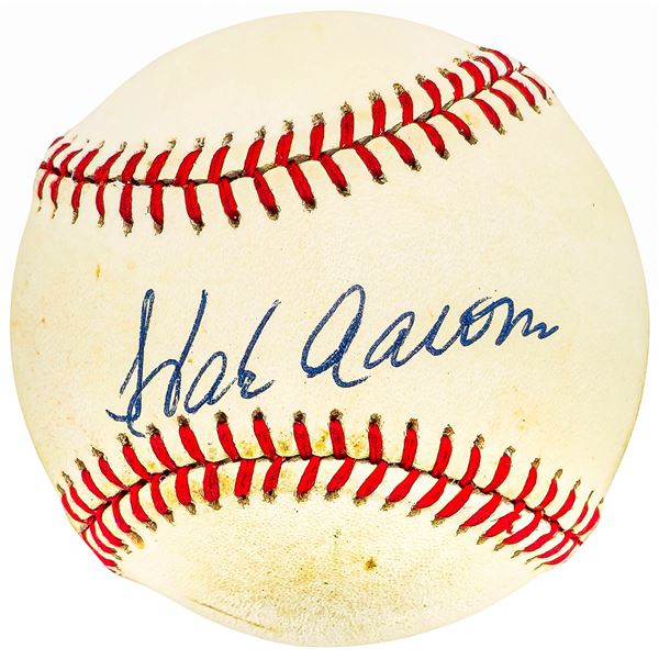 HANK AARON SIGNED OFFICIAL BASEBALL (BECKETT COA)