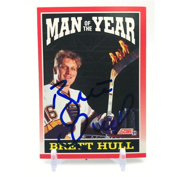 SIGNED 1991 SCORE BRETT HULL NO. 261