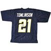 Image 1 : San Diego Chargers LaDainian Tomlinson Autographed Dark Blue Jersey "HOF 17" Beckett BAS Witness