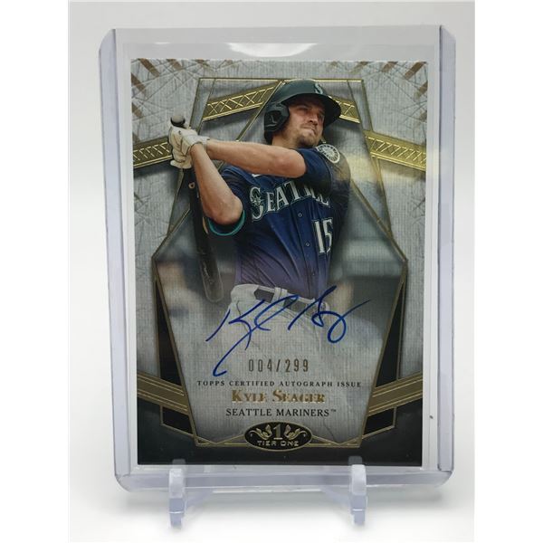 TOPPS 1 TIER ONE #PPA-KS KYLE SEAGER AUTOGRAPHED CARD NUMBERED 004/299