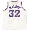 Image 1 : Utah Jazz Karl Malone Autographed White Jersey JSA Stock