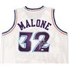 Image 2 : Utah Jazz Karl Malone Autographed White Jersey JSA Stock