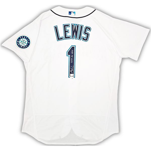 KYLE LEWIS SIGNED SEEATTLE MARINERS MAJESTIC JERSEY (BECKETT COA)