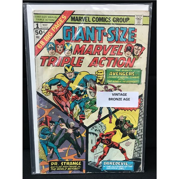 MARVEL COMICS NO.1 GIANT SIZE MARVEL TRIPLE ACTION (VINTAGE BRONZE AGE)