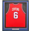 Image 1 : JULIUS ERVING SIGNED AND CUSTOM FRAMED 76ERS JERSEY (BECKETT COA)
