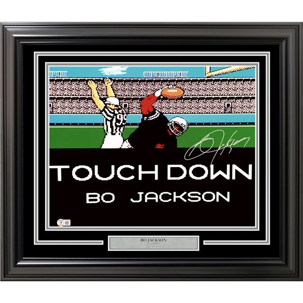 BO JACKSON SIGNED AND CUSTOM FRAMED TECHNO BOWL DISPLAY (BECKETT COA)