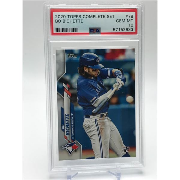 2020 TOPPS COMPLETE SET #78 BO BICHETTE PSA GRADED 10