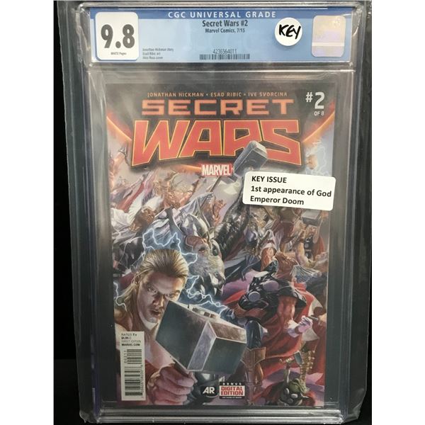 SECRET WARS #2  KEY ISSUE CGC GRADED 9.8  (MARVEL COMICS)