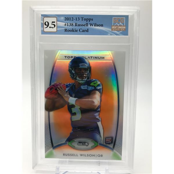 2012-13 TOPPS PLATINUM RUSSELL WILSON ORANGE ROOKIE CARD (GCG 9.5)