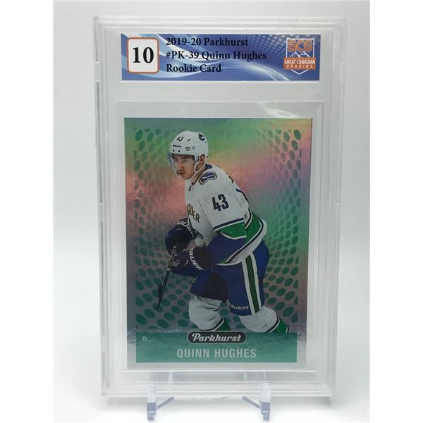 2019-20 PARKHURST QUINN HUGHES NO. PK-39 RC (GCG 10)