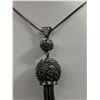 Image 2 : Vintage Tassel Necklace w/Black & Clear Accents