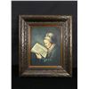 Image 3 : 2 Vintage Wood Framed Pictures, 1 Old Woman Reading, 1 Rembrandt approx. 16" x 13"