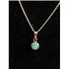 Image 2 : 925 sterling Silver Turquoise Pendant w/ 925 Silver Chain, Marked Boma