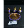 Image 1 : Vintage Metal Copper Condiment Set w/Tray