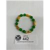 Image 1 : Oriental Bracelet w/5 Foo Dogs & Green Beads