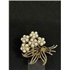 Image 2 : Signed "Coro" 1950's Rhinestone & White Bead Brooch