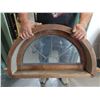 Image 2 : ANTIQUE HALF MOON LEADED GLASS WINDOW