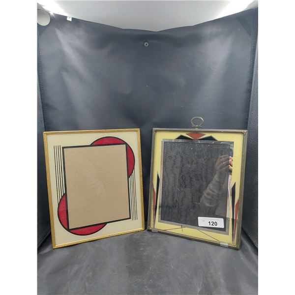 VERY NICE ART DECO PICTURE FRAME & MIRROR