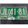 Image 1 : 1968 ALBERTA LICENSE PLATE