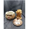 Image 1 : LIDDED ASIAN POT & CHERUB CANDLE STAND