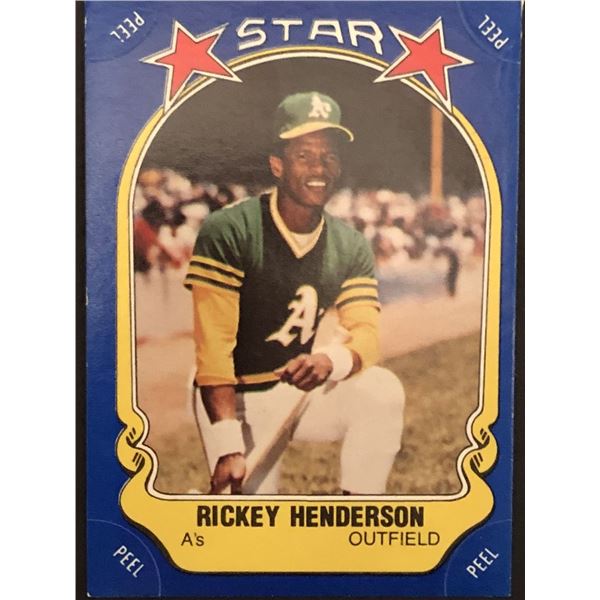 1981 FLEER STAR STICKERS Rickey Henderson (RC) (HOF)