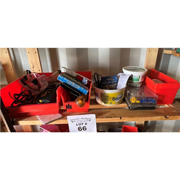 Electric connectors, tape measure, safety glasses & hollow punch set