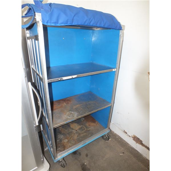 Blue Storage Cart On Wheels