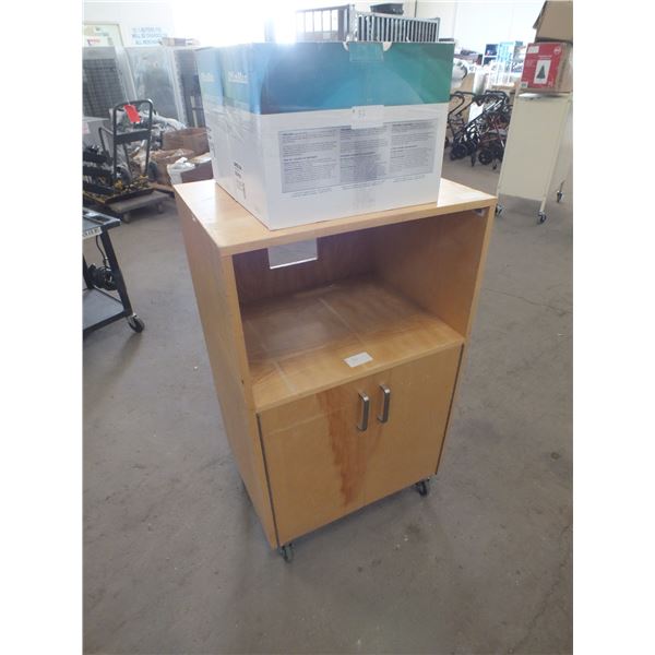 Wooden Storage Cabinet & 2 Toner Cartridges