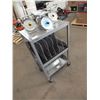 Image 1 : Stainless Steel Cart On Wheels & 4 Small Weigh Scales