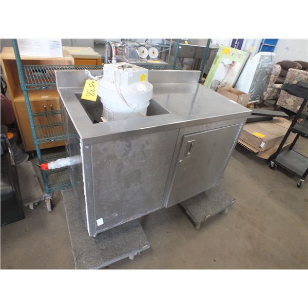 Stainless Steel Sink & Partial Pail Of Biozyme L w/ Dispenser