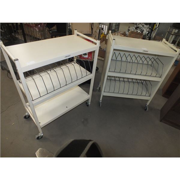 2 Metal Carts On Wheels